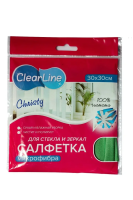 ХозСалфетки: для стекол VCLEAN 30х30 микрофибра гладкая без упаковки (шт.) 2019sh/clearline 2155