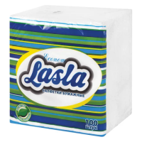 Салфетки бумажные Lasla Эконом 23х24, 100шт,1 слой, белые