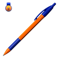 Шариковая ручка автоматическая Erich Krause R-301 Orange синяя, 0.5мм, оранжевый корпус