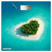 Весы напольные CENTEK CT-2428 'Остров', электронные, вес до 180 кг, квадрат, стекло, с рисунком, CT-2428 Остров