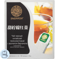 Чай Shennun с ароматом бергамота, черный, 100 пакетиков