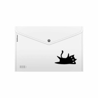 Папка-конверт с кнопкой ERICH KRAUSE 'Clear Cat', A4, до 120 листов, прозрачный, 0,16 мм, 63500