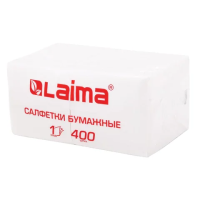 Салфетки бумажные Laima Big Pack 24х24 см, 400 шт, 1слой, белые