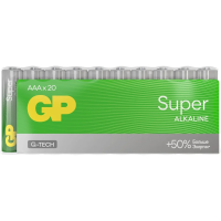 Батарейка Gp Super AAA, алкалиновые, мизинчиковые, 20шт/уп