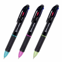 Шариковая ручка автоматическая Brauberg Multicolor 4 цвета, 0.35мм, черный корпус
