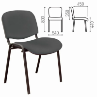 Стул посетителя Furniture Изо иск. кожа, серая, на ножках