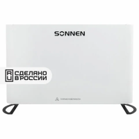 Обогреватель-конвектор SONNEN ONYX-1000.1, 1000 Вт, Х-образный нагревательный элемент, белый, сделано в России, 457629