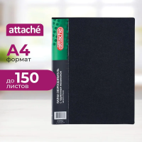 Скоросшиватель пластиковый Attache черный, 0.7мм, F612/07