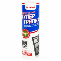 Салфетка рулонная Laima Супер Тряпка 21х28см, целлюлозные, многоразовые особо прочные, 56 шт/уп