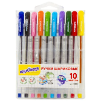 Набор шариковых ручек Юнландия Классная 10 цветов, 0.35мм, одноразовые