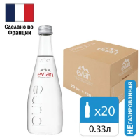 Вода Эвиан в стекле 0.33 л, без газа