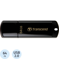 USB флешка Transcend JetFlash 350 64Gb, 16/6 мб/с, черный