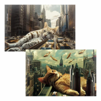 Папка-конверт с кнопкой ERICH KRAUSE 'Big City Cats', A4, до 120 листов, непрозрачная, ассорти, 0,16 мм, 63511
