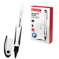 Маркер для досок Brauberg Soft Lite черный, резиновая вставка, 3мм