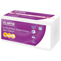 Бумажные полотенца Laima Premium Unit H3, 2 слоя, V-сложение, 200лист, белые