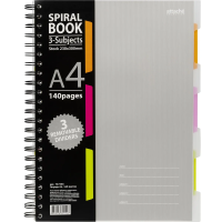 Бизнес тетрадь Attache Spiral Book серый, А4, 140 листов, в клетку, на спирали