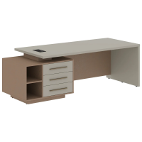 Стол руководителя с тумбой VCT 2390(L) Аметист/Кобра 2300х900х750 VELION