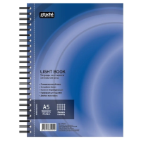 Бизнес тетрадь Attache Light Book синий, А5, 100 листов, в клетку, на спирали