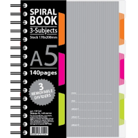Бизнес тетрадь Attache Spiral Book серый, А5, 140 листов, в клетку, на спирали