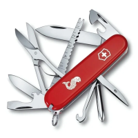 Нож перочинный Victorinox Fisherman 17 функций, красный с логотипом 'рыба'