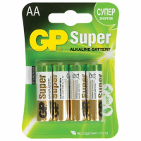 Батарейка Gp Super Alkaline AA LR6, 1.5В, алкалиновые, 4шт/уп