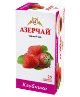 Чай Азерчай Клубника, байховый, 25 пакетиков