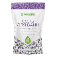 Соль для ванн Synergetic с маслом лаванды, 1кг