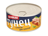 Тунец Пеликан в масле для салатов, 185г