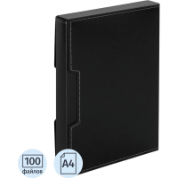 Папка файловая Attache черная, А4, на 100 файлов