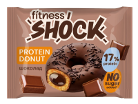 Пирожное протеиновое Fitness Shock Донат с шоколадной начинкой, 70г