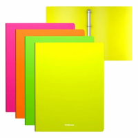 Папка на 4 кольцах ERICH KRAUSE 'Matt Neon', 24 мм, до 150 листов, ассорти, 0,6 мм, 49975