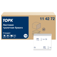 Туалетная бумага листовая Tellus (tork) Universal T3 1 слой, 250 листов, белая, 114272