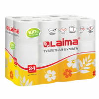 Туалетная бумага Laima 2 слоя, 24 рулона, 18,5м, белая