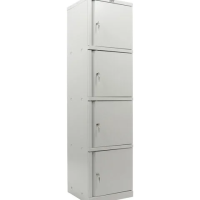 Шкаф металлический офисный ПРАКТИК 'AM-1845/4', 1830х472х458 мм 4 отделения, 29 кг, разборный