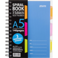 Бизнес тетрадь Attache Spiral Book синий, А5, 140 листов, в клетку, на спирали