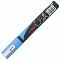 Маркер меловой Uni Chalk PWE-5M голубой, 1.8-2.5мм, круглый наконечник, для окон и стекла
