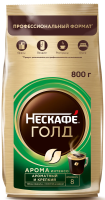 Кофе Нескафе Gold Aroma Intenso растворимый сублимированный с добавлением натурального жареного молотого кофе, 800г