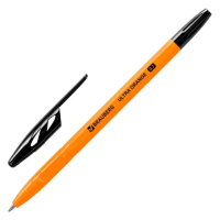 Шариковая ручка Brauberg Ultra Orange черная, 0.35мм, оранжевый корпус