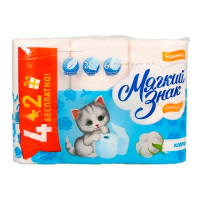 Туалетная бумага Мягкий Знак Comfort 2 слоя, 6 рулонов, 16.2 м, белая