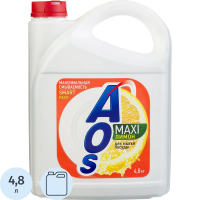 Средство для мытья посуды Aos 4.8л, лимон
