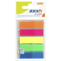 Клейкие закладки пластиковые Stick'n Stick'n 5 цветов, 45х12, 5цвх25л