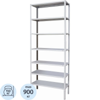 Метал.Мебель P_МС-257/300 стеллаж с 7-ю полками 1000x300x2500