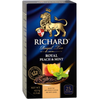 Чай Richard Royal Peach & mint, черный, 25 пакетиков