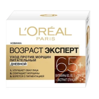 Крем для лица L'Oreal Paris Возраст эксперт 65+ против морщин питательный SPF20 дневной, 50мл