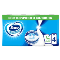 Полотенца бумажные двухслойные Zewa белые, 4 рулона