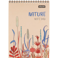 Блокнот Attache Nature Beige flowers, А5, 60 листов, в клетку, на спирали