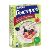Каша Быстров Пребио ассорти с молоком, 6шт x 40г