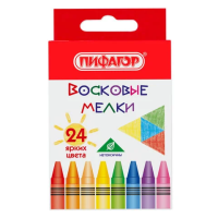 Восковые карандаши ПИФАГОР 'СОЛНЫШКО', НАБОР 24 цвета, 227281