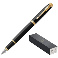 Перьевые ручки класса Люкс Parker IM Core F, черный/позолоченный корпус, 1931645