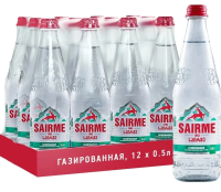 Вода Sairme минеральная лечебно-столовая газированная, 500мл x 12 шт